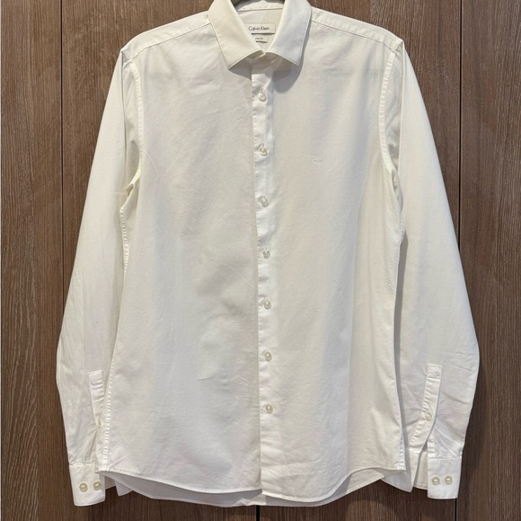 Calvin Klein White Dress Shirt Slim Fit - Picture 1 of 4